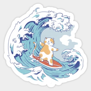 Surfing Cat Sticker